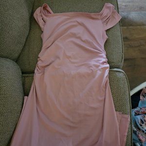 Pink maxi maternity dress